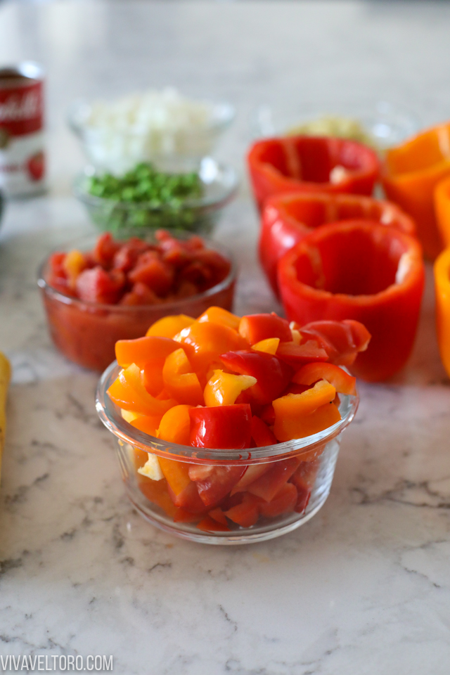 chopped bell peppers