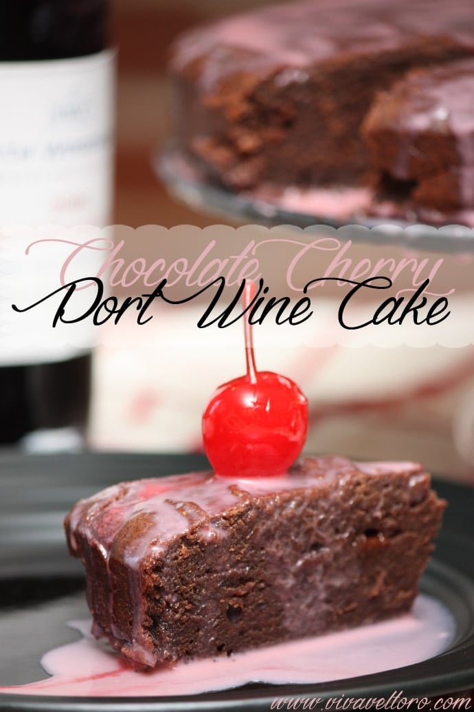 chocolate cherry port wine cake