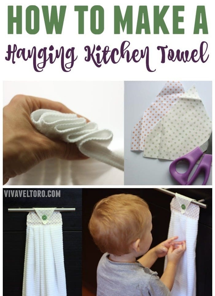make a hanging kitchen towel