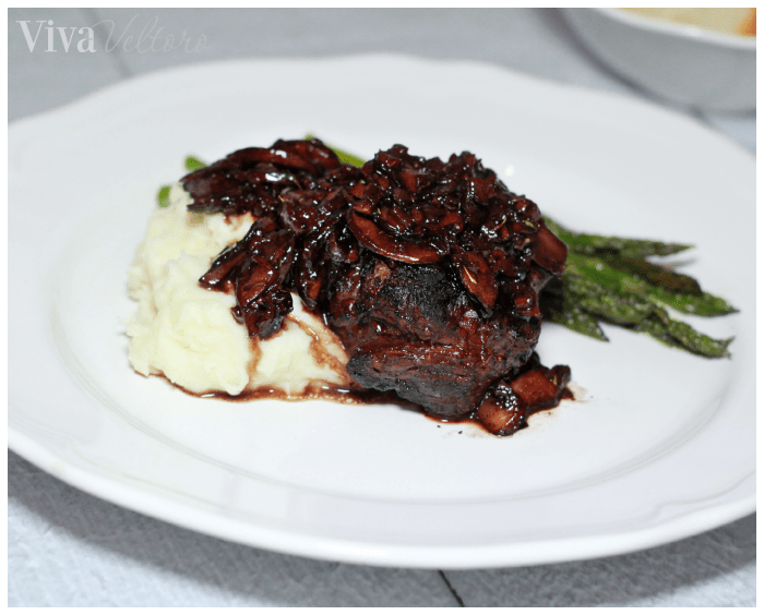 Filet with Red Wine Mushroom Sauce