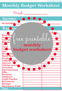 Monthly Budget Worksheet