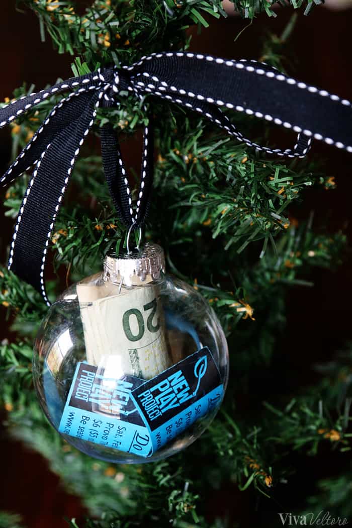 clear glass ornament money