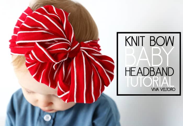 knit bow baby headband tutorial