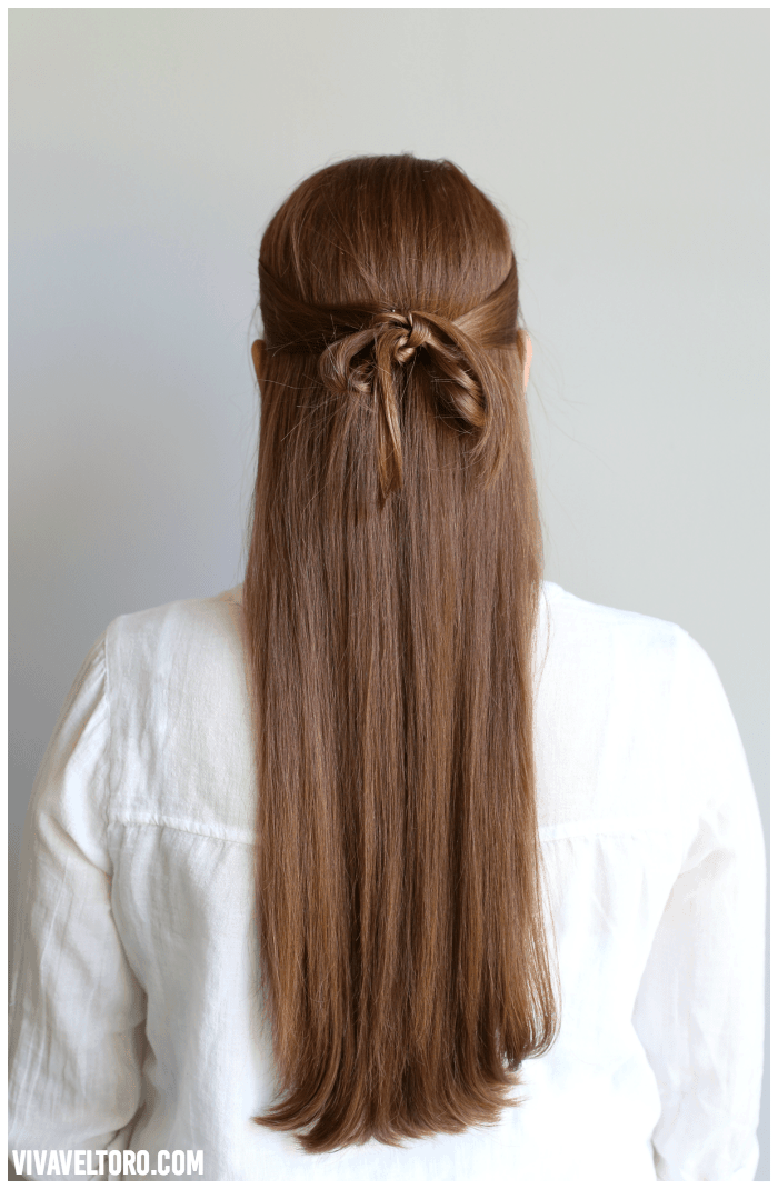 hair bow long hair