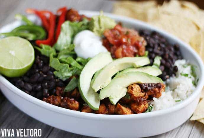 chicken burrito bowls