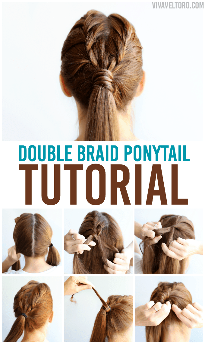 Double Braid Ponytail Tutorial - Viva Veltoro