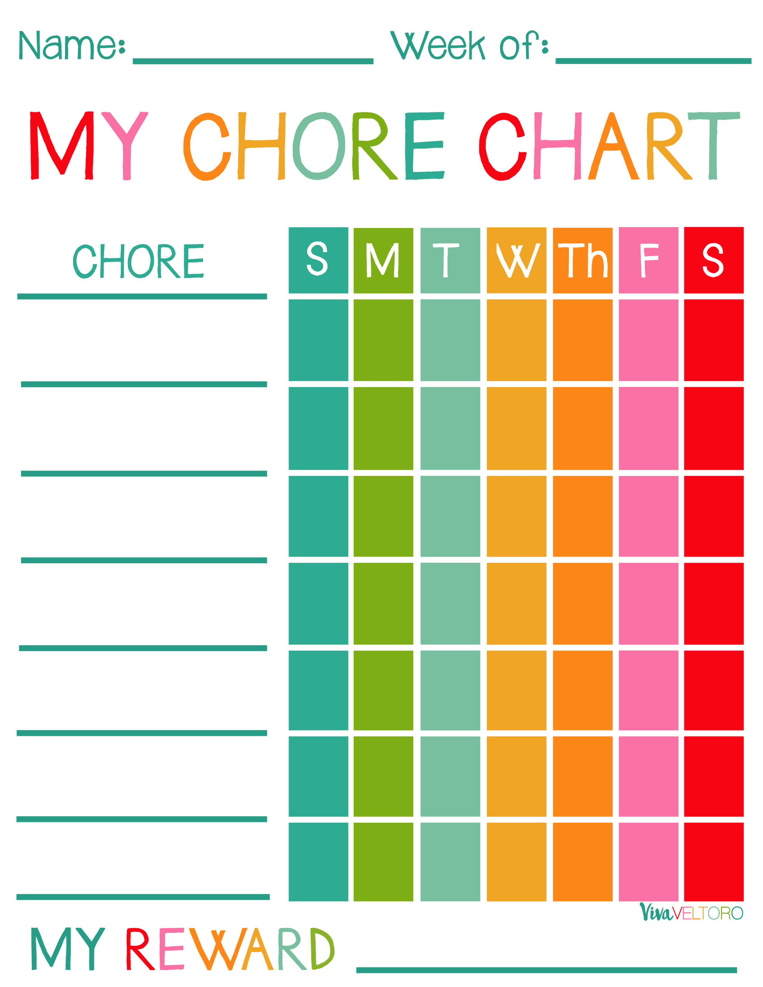 Free Printable Chore Chart Ideas Free Templates Printable