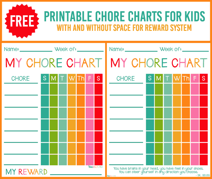 Free Printable Chore Charts For Kids Viva Veltoro