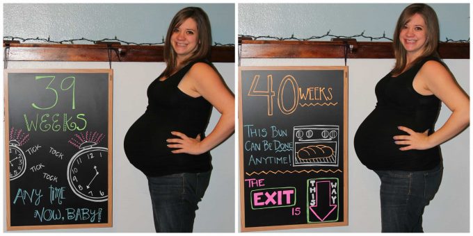 Document Your Pregnancy Week by Week with Our Pregnancy Chalkboard ...