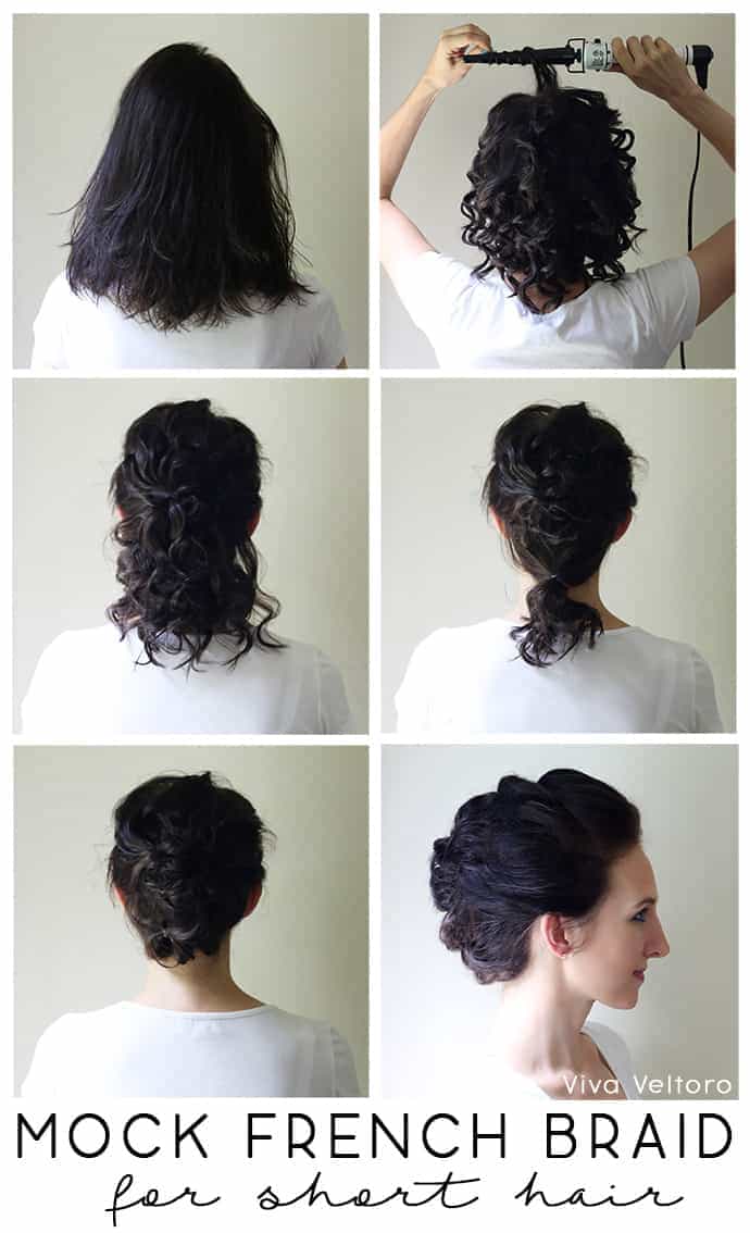 Mock French Braid with High Volume for Short Hair Tutorial