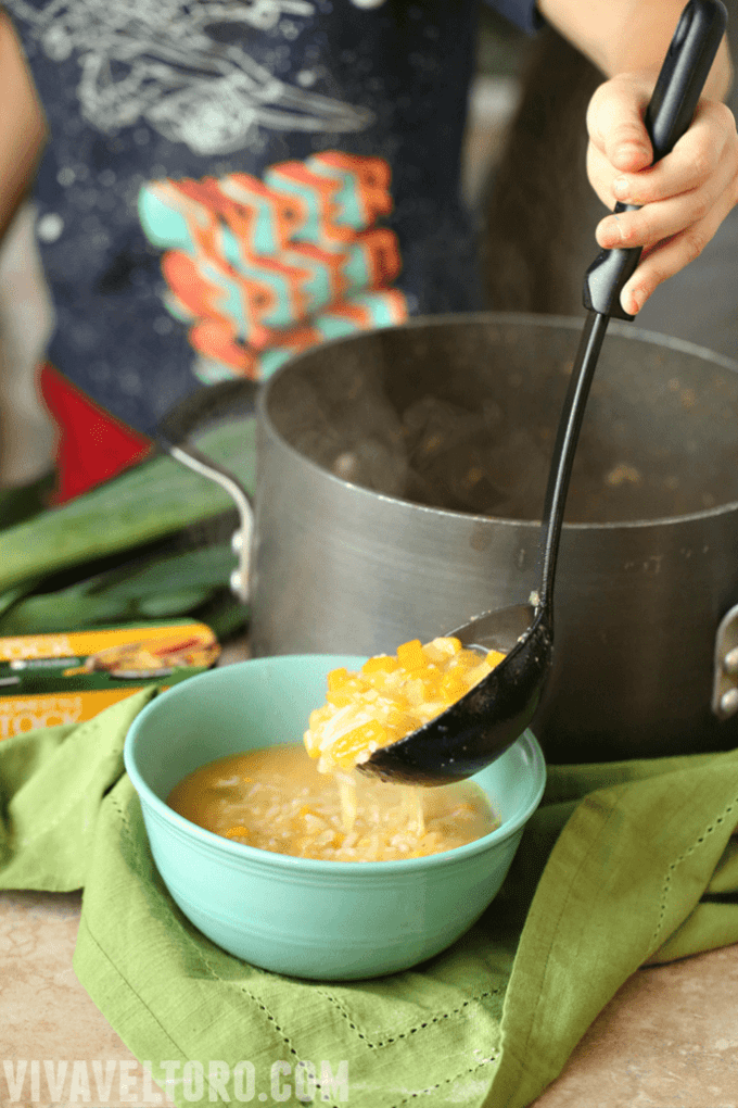 corn chowder serving