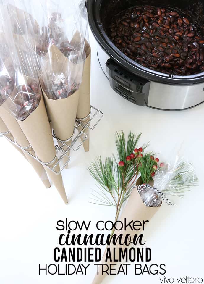 slow cooker candied almond holiday treat bags