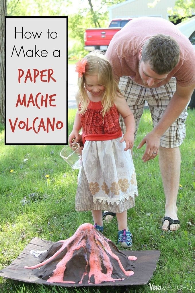 make paper mache volcano