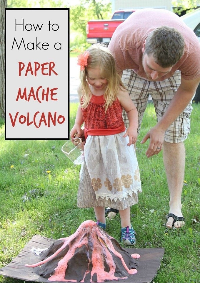 make paper mache volcano