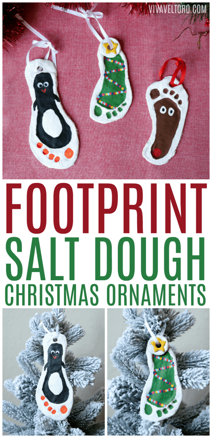 Salt Dough Footprint Ornaments