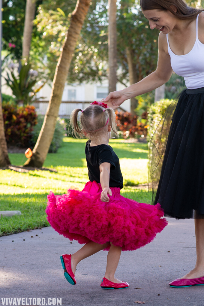 girl in tutu and flats