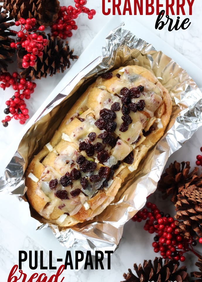 cranberry brie pull apart bread