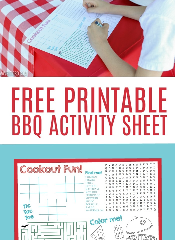bbq activity sheet