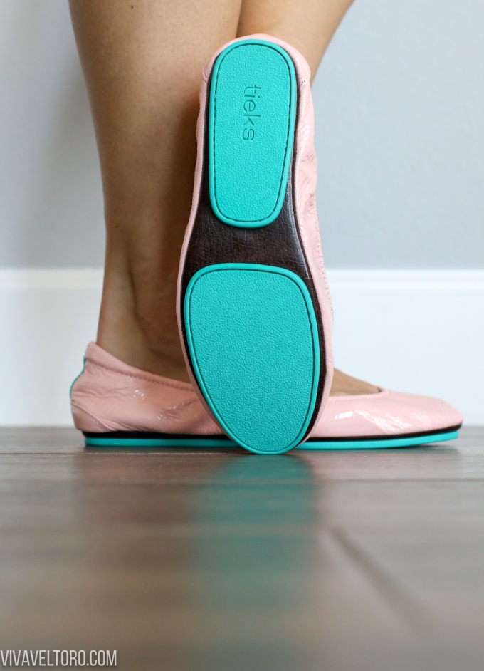 ballet flats with blue bottoms