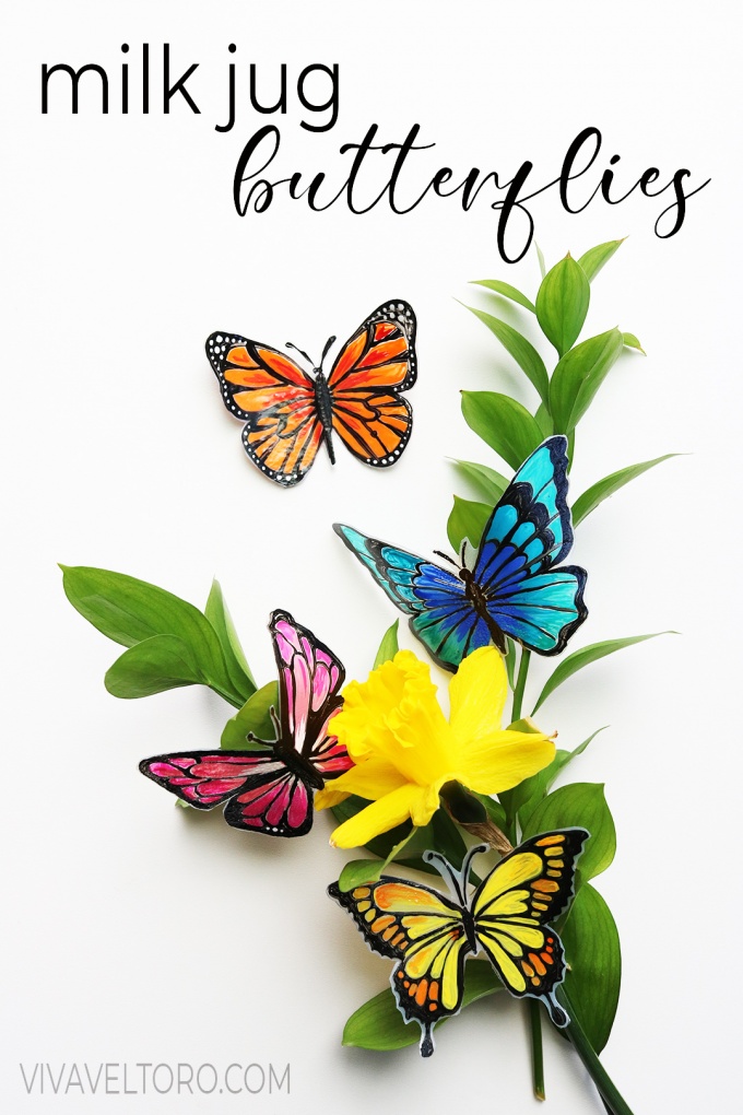 Milk Jug Butterflies and a Butterfly Life Cycle Recycling Craft! Viva