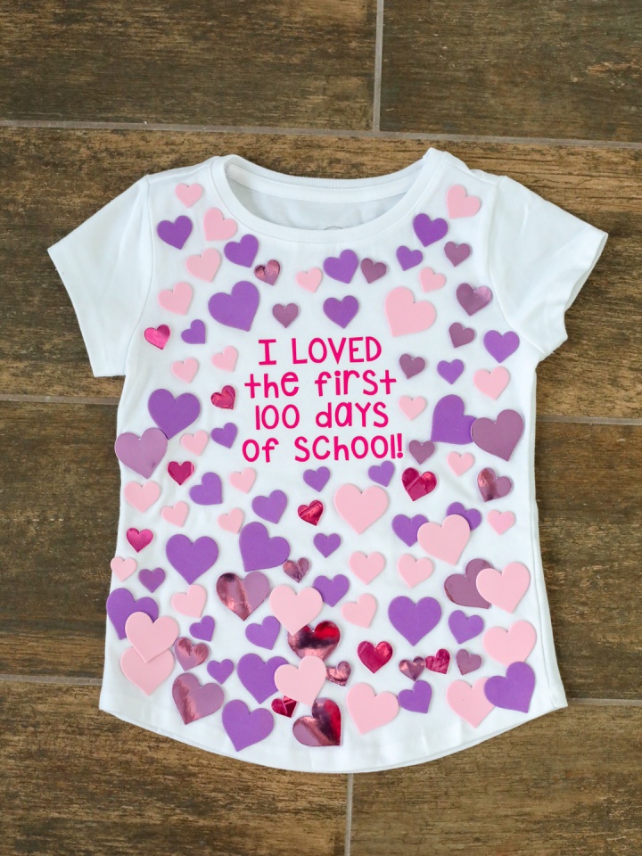 100 days of school shirt with hearts