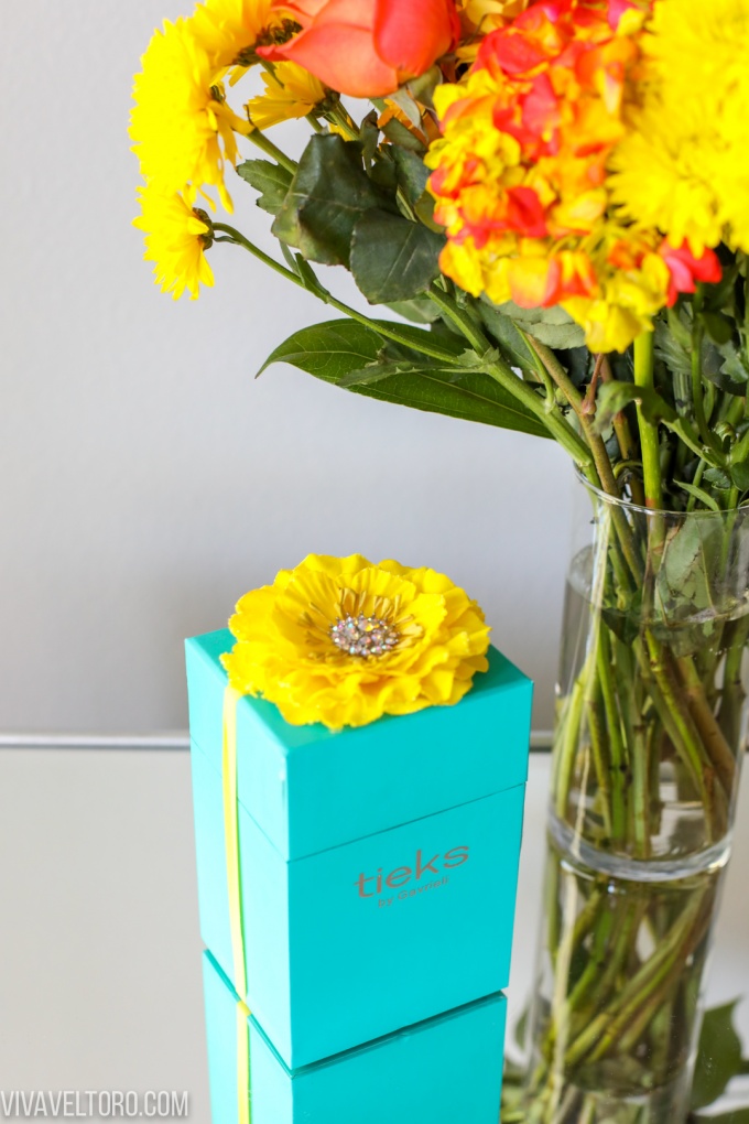 Tieks yellow flower box topper