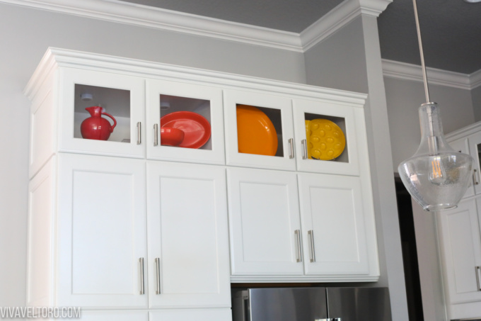 fiestaware in kitchen cabinets