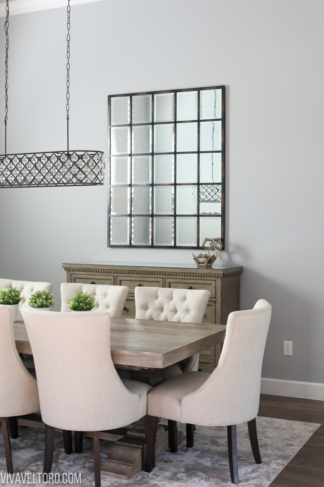 hayes tufted dining chairs and pottery barn mirror