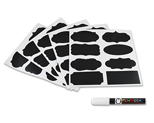 Penguin Art Supplies Chalkboard Labels Stickers w/ White Liquid Marker